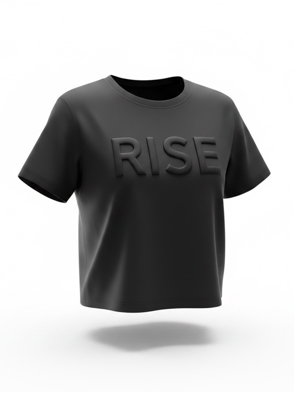 Athleta Women’s Black RISE Cropped Tee with Shiny Lettering - XS, New - Picture 2 of 4